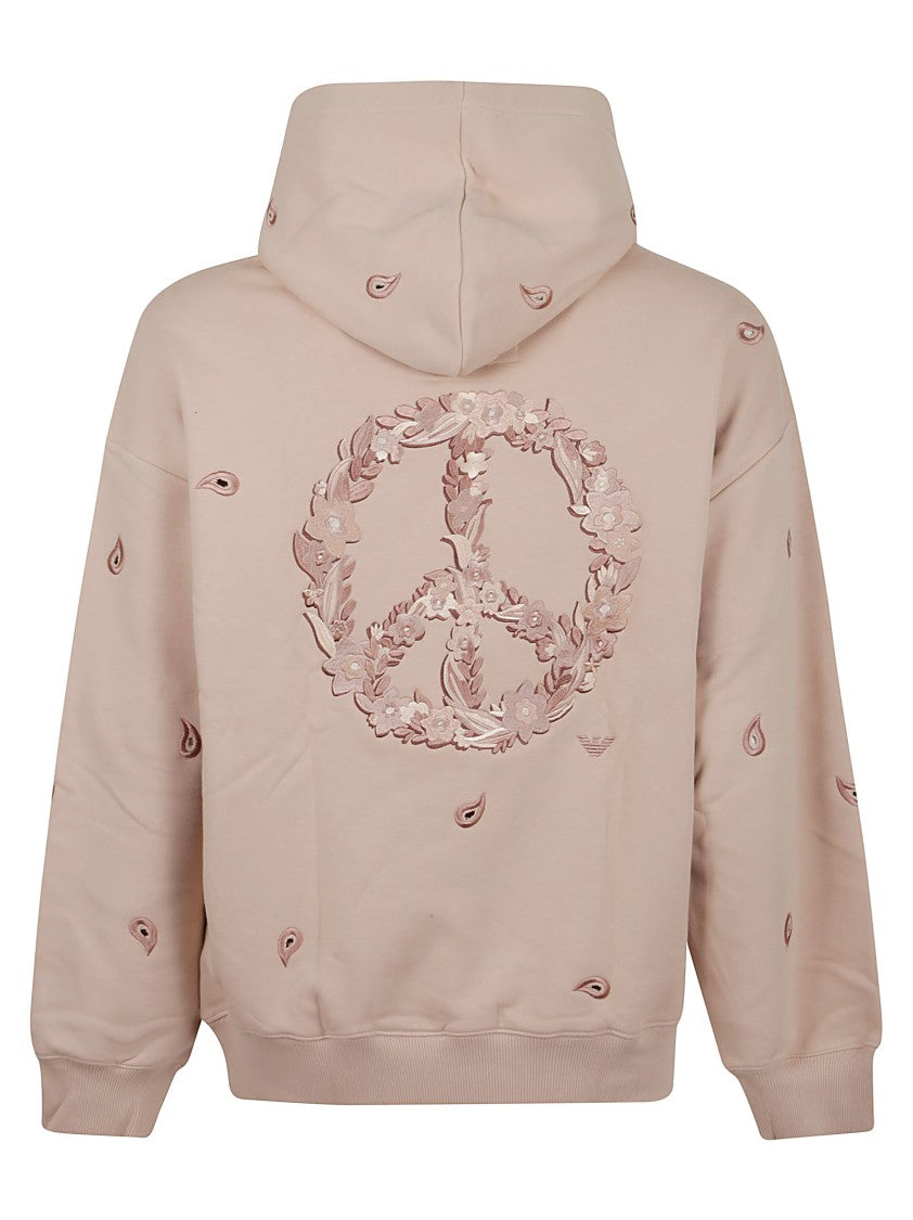 Emporio Armani Embroidered Motif Hooded Sweatshirt