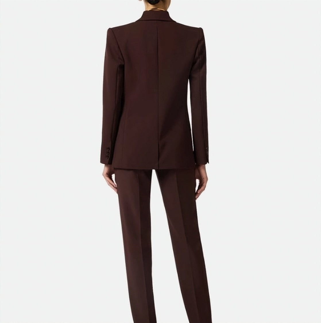 Elisabetta Franchi Lightweight Crepe Peak Lapel Double Jacket