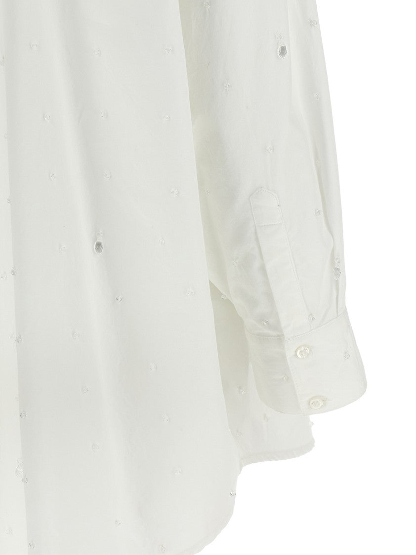 Giuseppe Di Morabito Crystal Appliqué Cotton Poplin Shirt