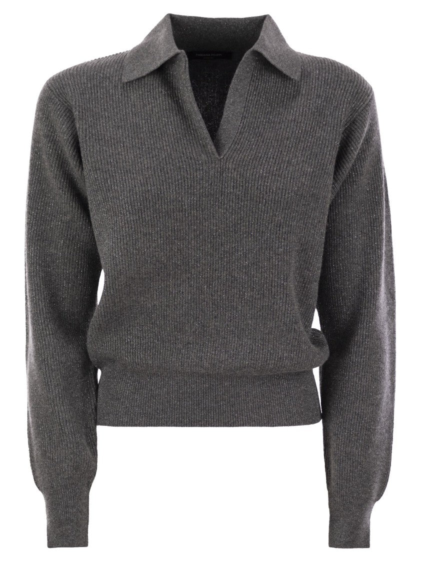 Fabiana Filippi Ribbed Knit With Polo Neck