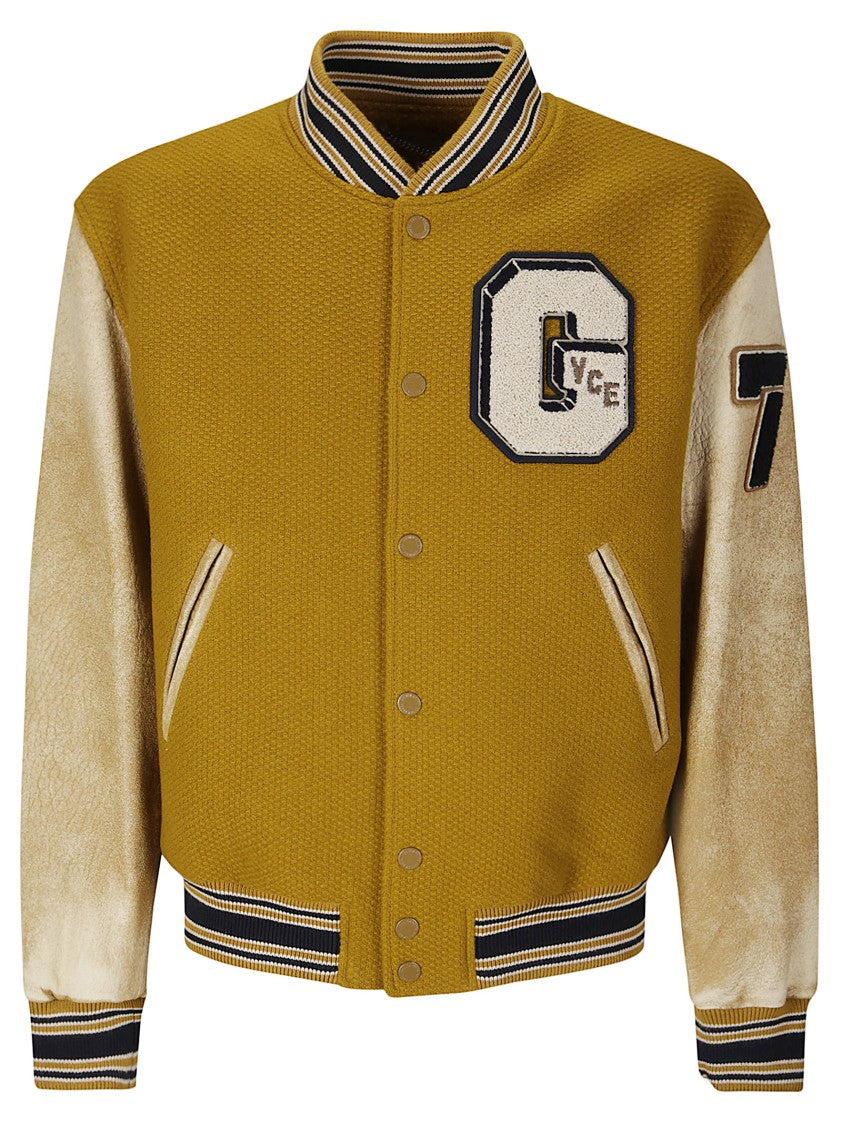 Golden Goose Journey Knitted Ribs Leather Slevess Bomber