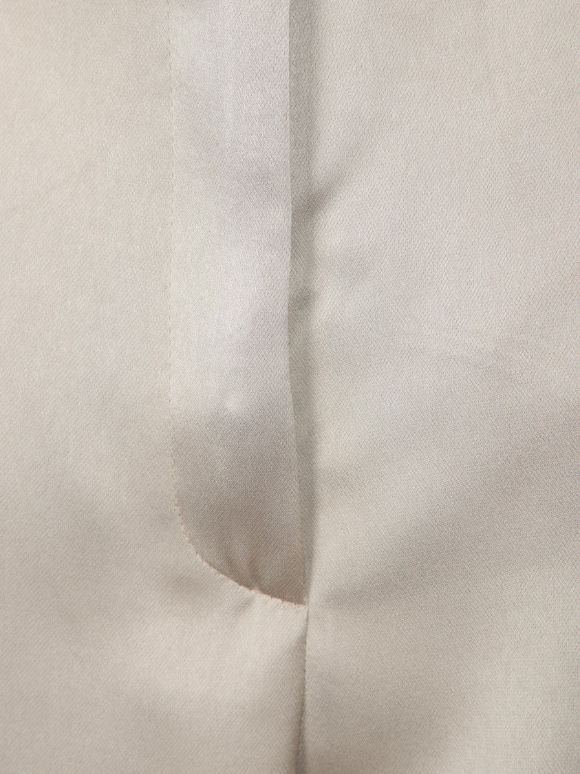 Blanca Vita Satin Palazzo Pants In Mastic