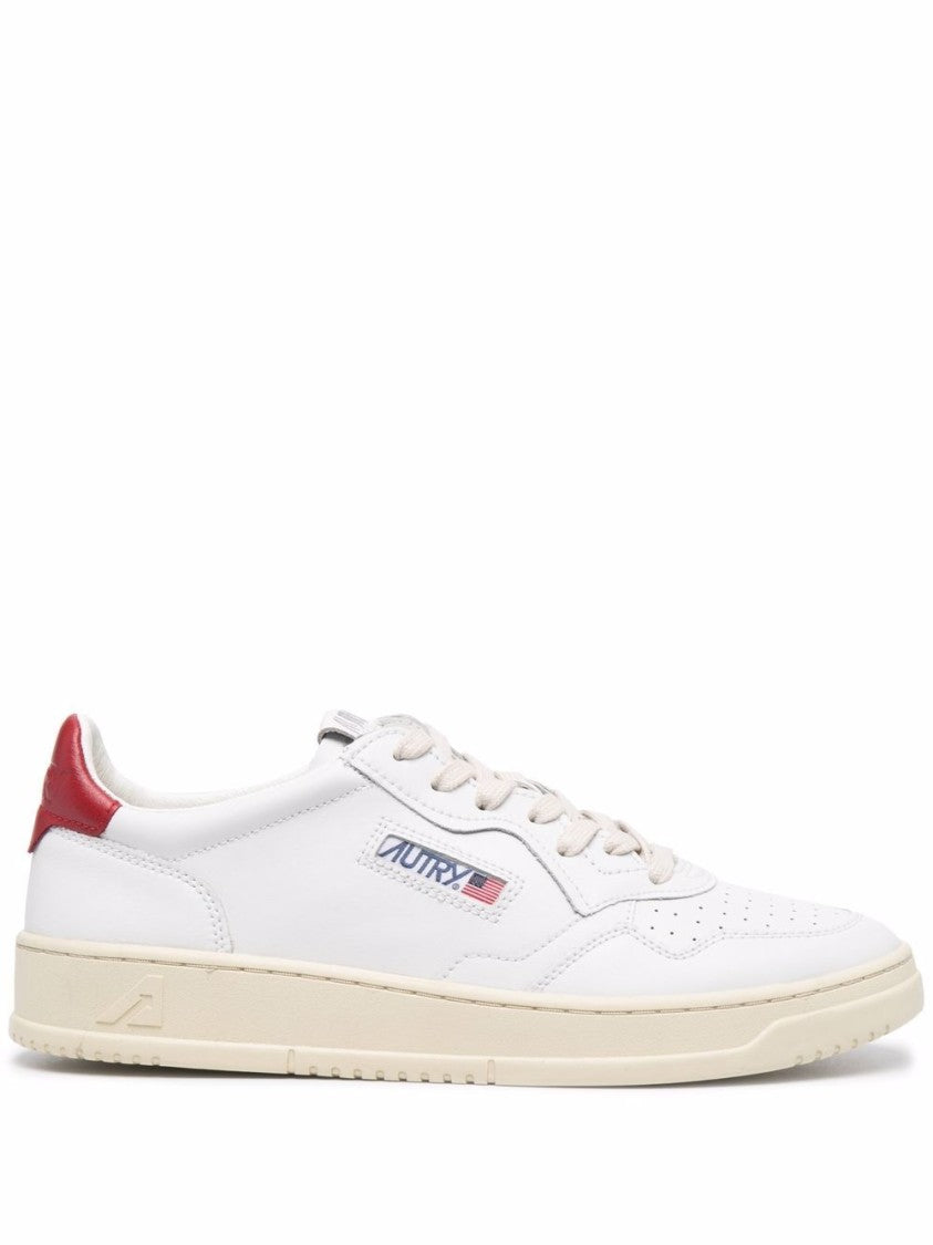 Autry Bright White Red Perforated Sneakers