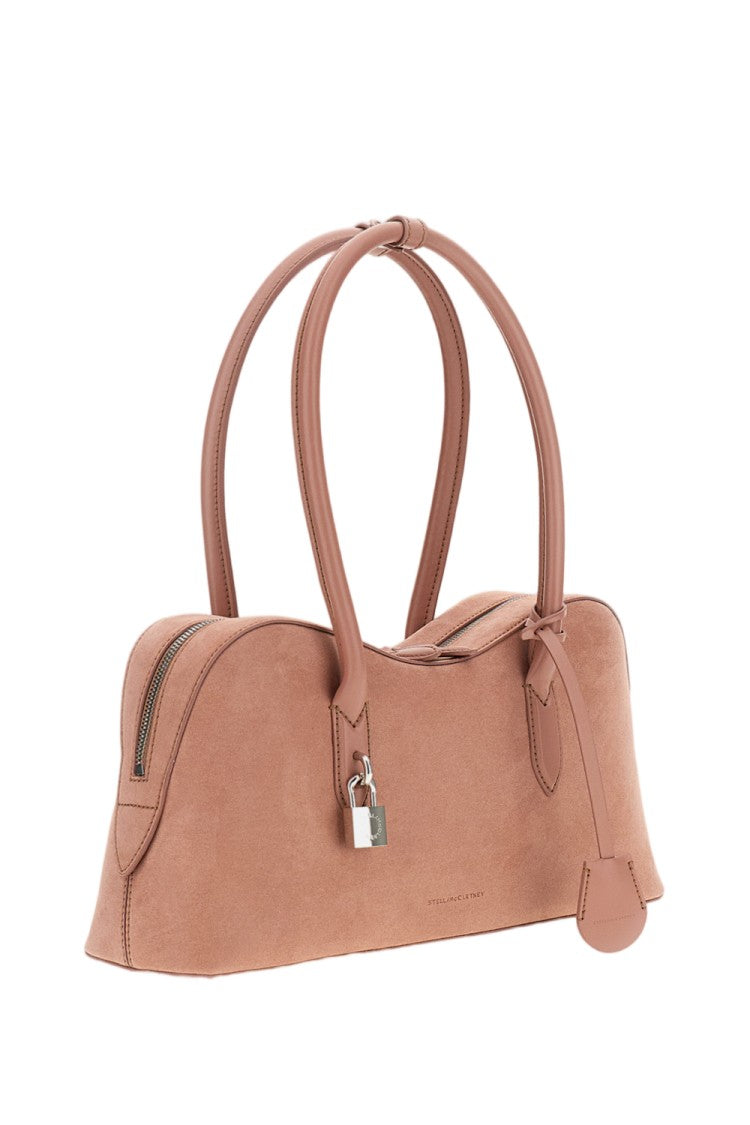 Stella Mccartney Suede Shoulder Bag With Engraved Logo