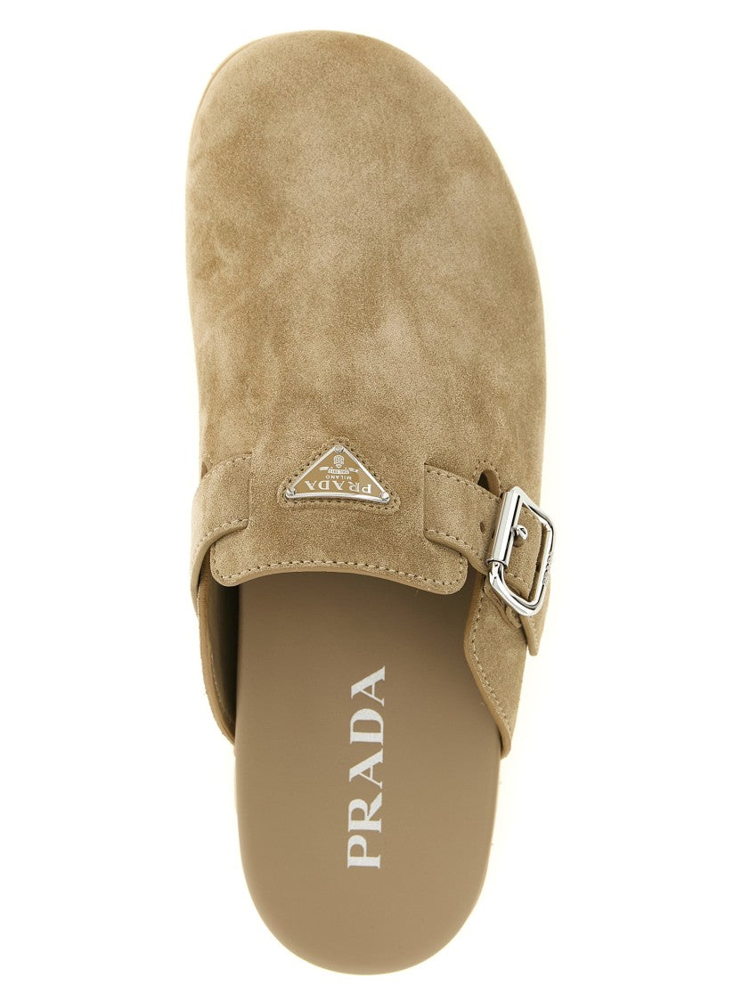 Prada Triangle Logo Sabots