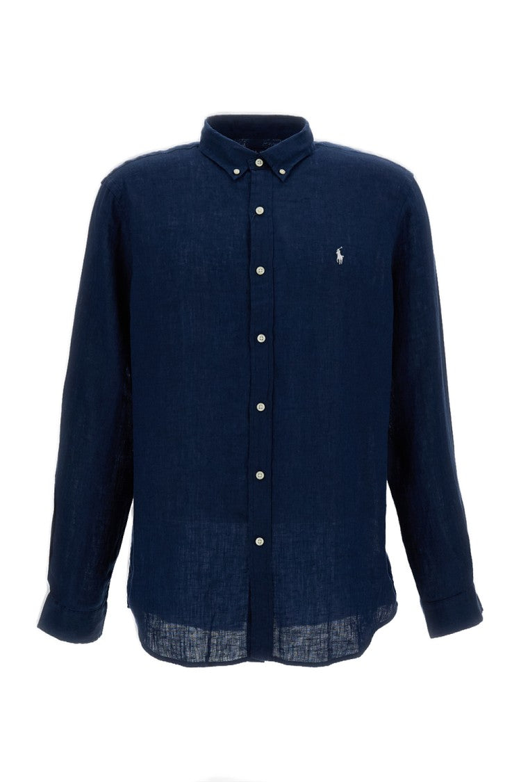 Polo Ralph Lauren Blue Linen Button-Down Shirt