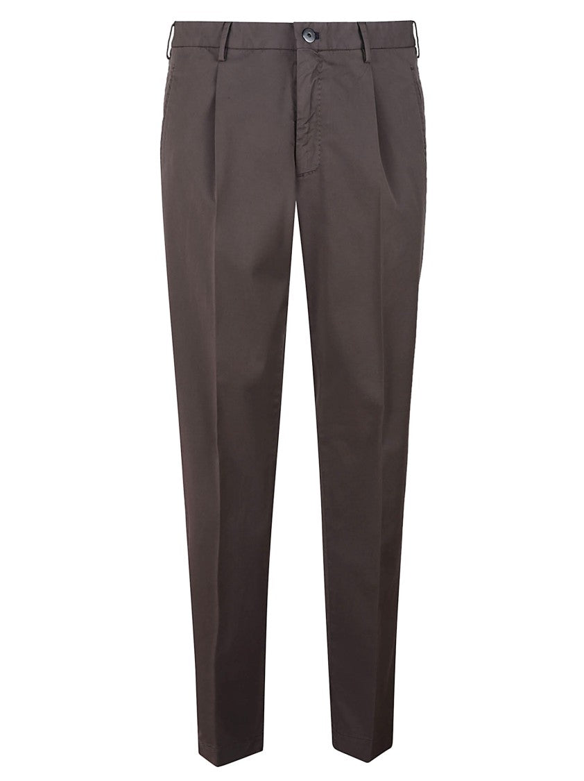 Incotex Tailored Brown Trousers With Subtle Pleats
