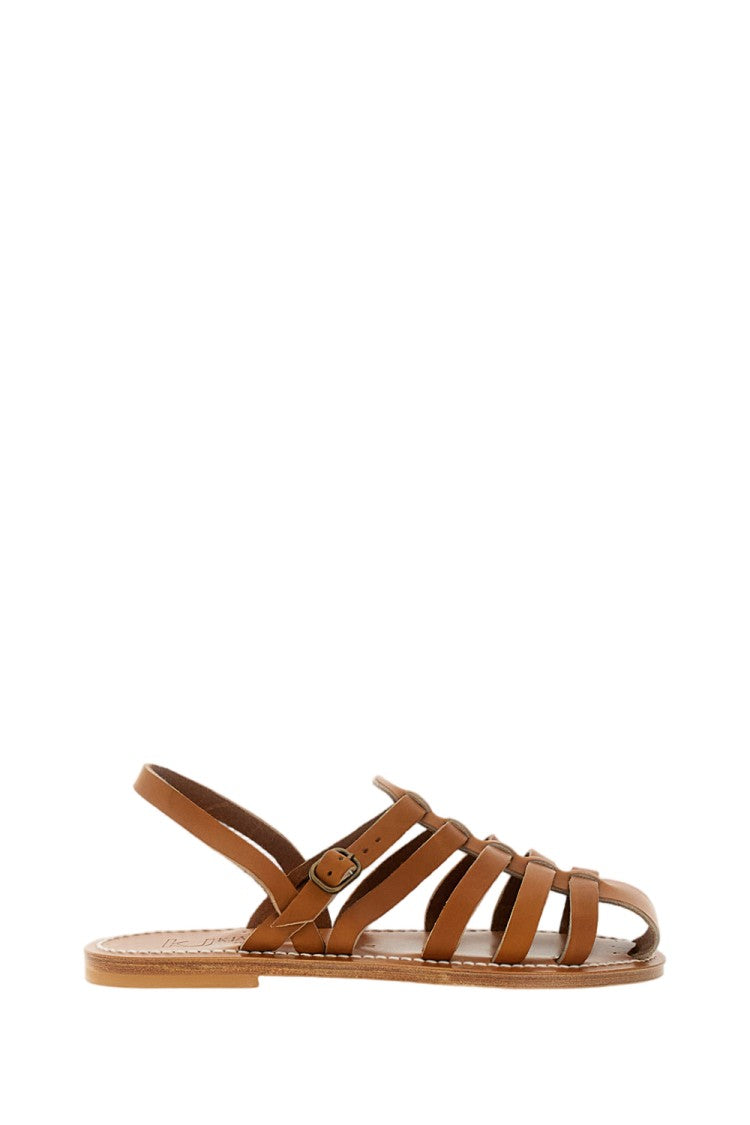K Jacques St Tropez Brown Picte Cage Sandals
