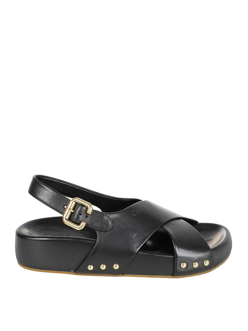Chloé Anatomical Insole Black Calfskin Sandals
