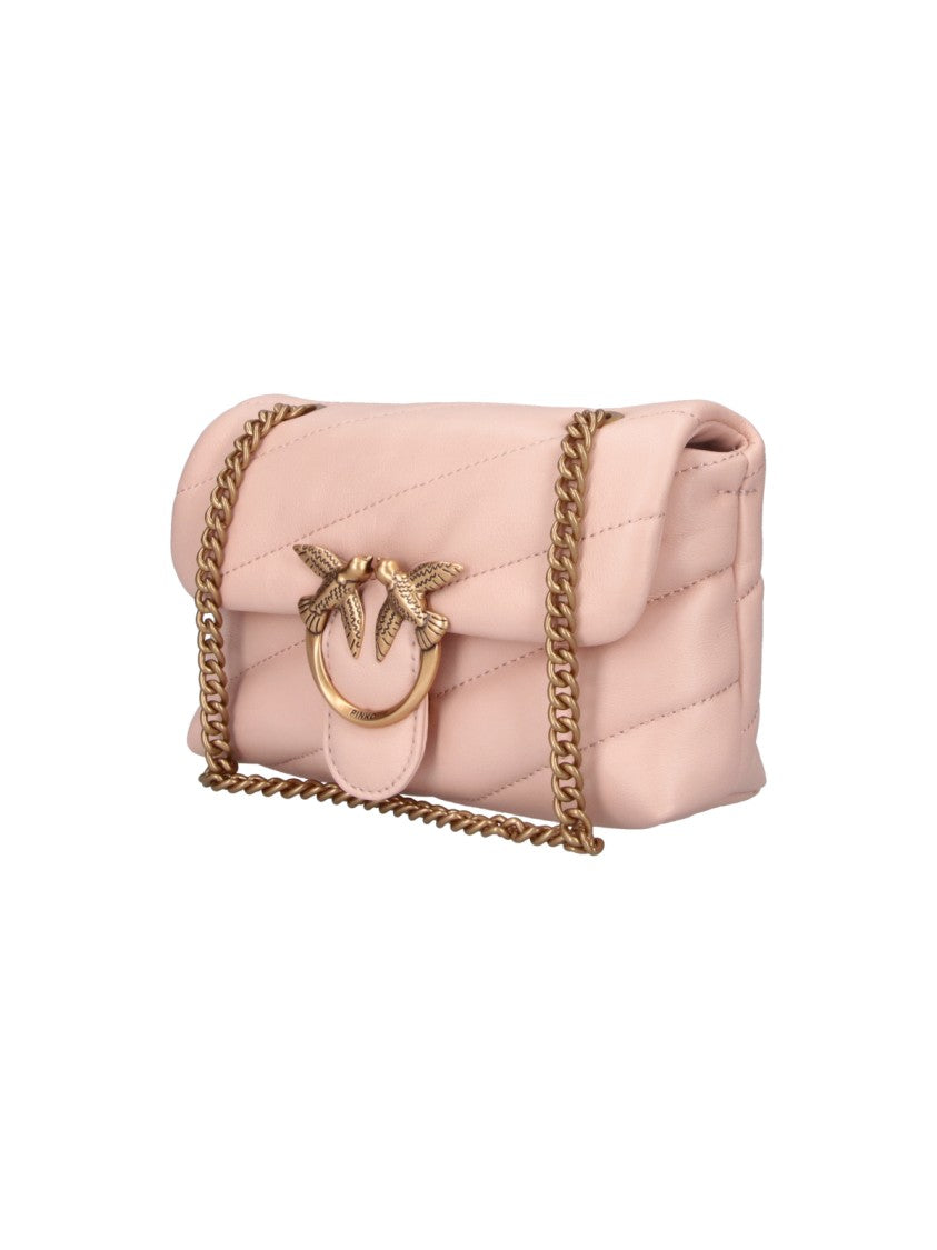 Pinko Pink Quilted Leather Mini Love Baby Puff Shoulder Bag