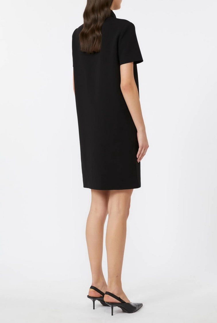 Max Mara Classic Black Mini Dress With Polo Collar