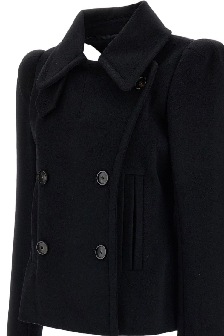 7 For All Mankind Double-Breasted High-Shoulder Wool Jacket