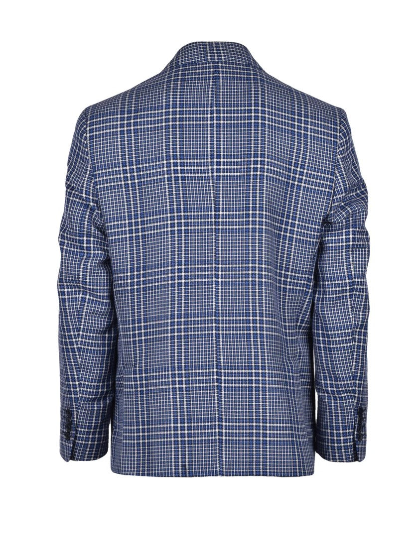Sartoria Italiana Blue Cotton Linen Jacket