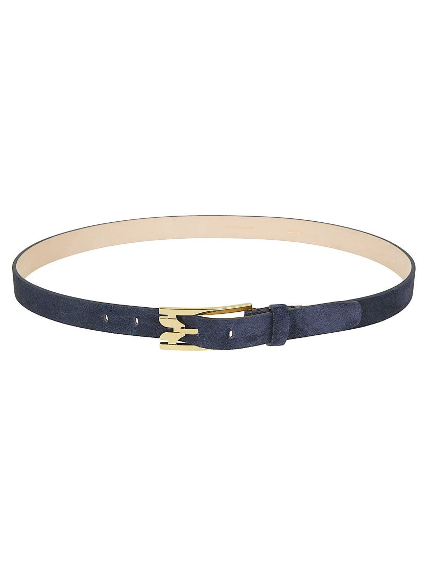 Victoria Beckham Navy Blue Suede Belt