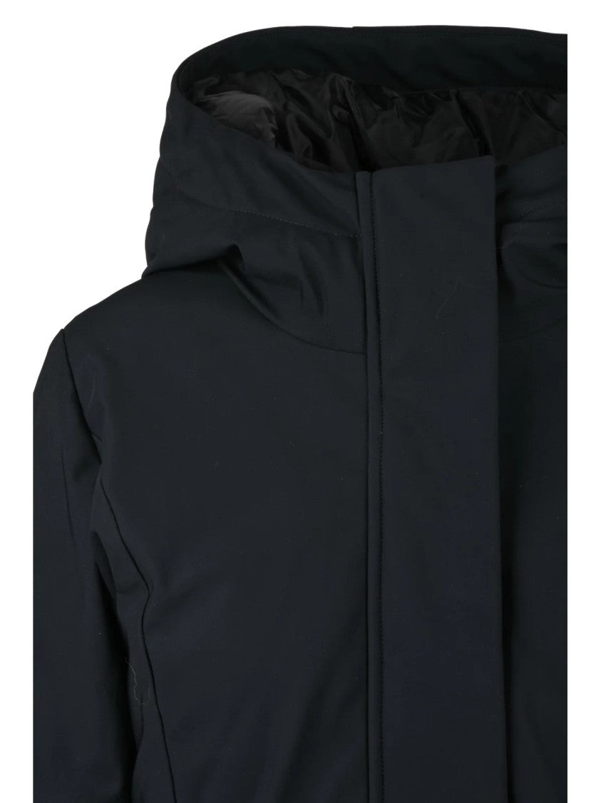 Bomboogie Black Hooded Padded Nylon-Blend Parka