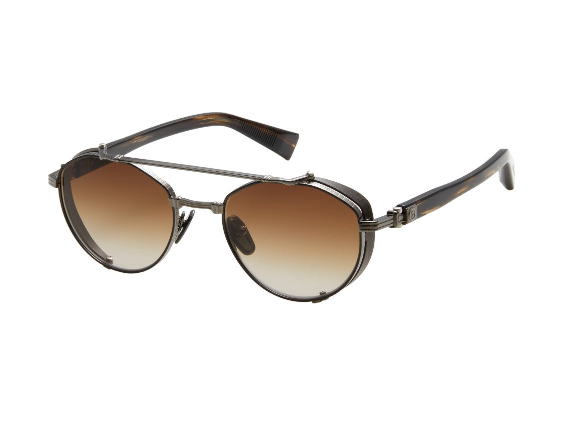 Balmain Brigade - Iv Double Bridge Titanium Geometric Sunglasses
