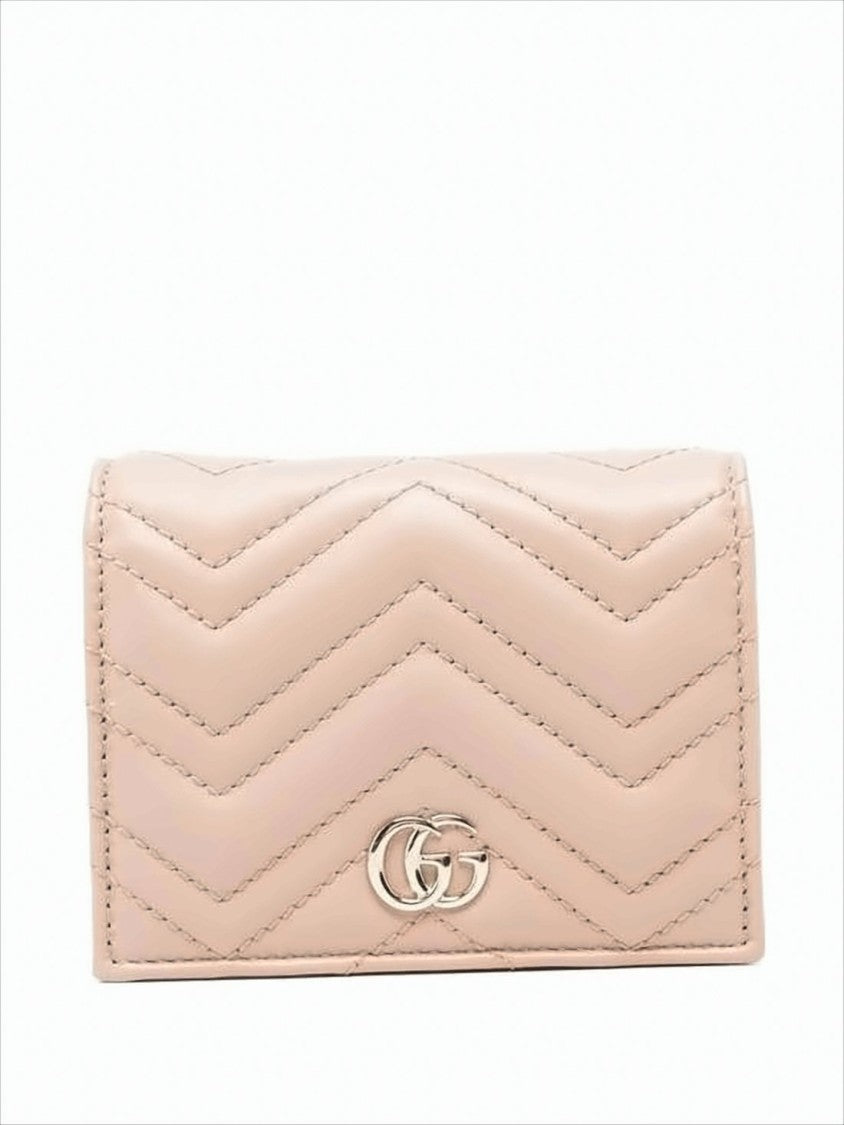 Gucci Chevron Quilted Cowhide Leather Card Wallet
