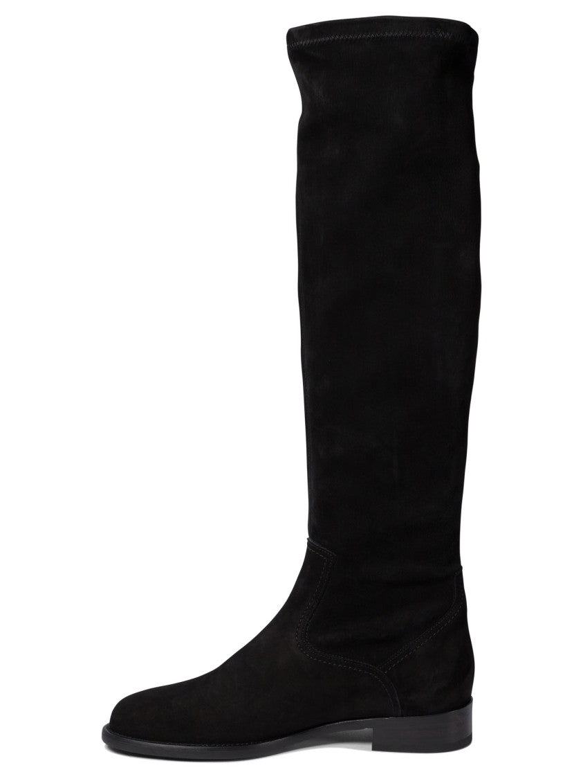Maretto Streamlined Black Suede Ankle Boots