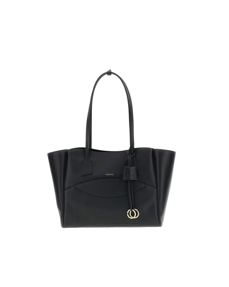 Hidesins Soft Structured Calf Leather Magnetic Closure Tote Bag