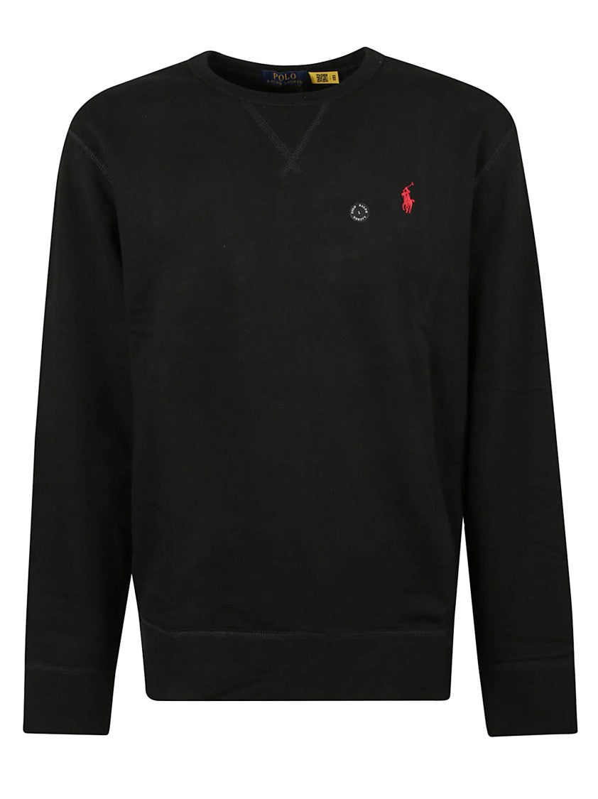 Polo Ralph Lauren Black Minimalist Crew Neck Cotton-Blend Sweatshirt