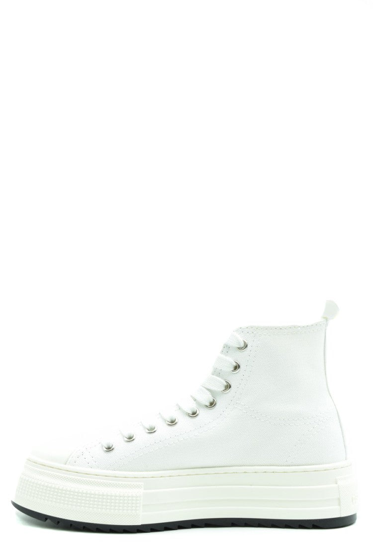 Dsquared2 White Fabric Lace-Up Sneakers
