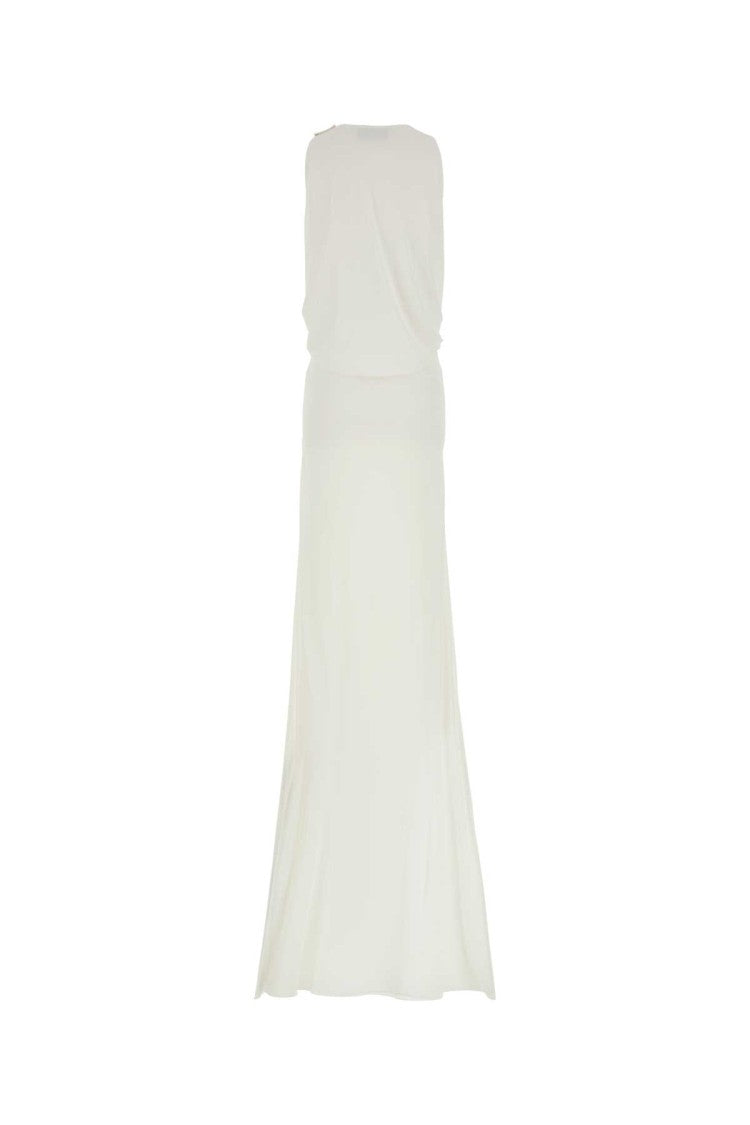 Gucci White Crepe Long Dress