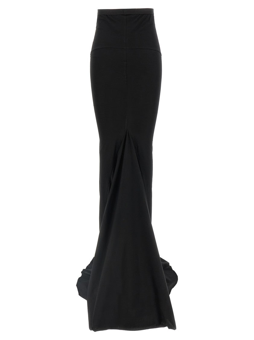 Rick Owens Long Semi-Transparent Jersey Skirt