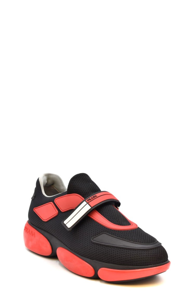 Prada Black Nylon-Blend Leather Sneakers