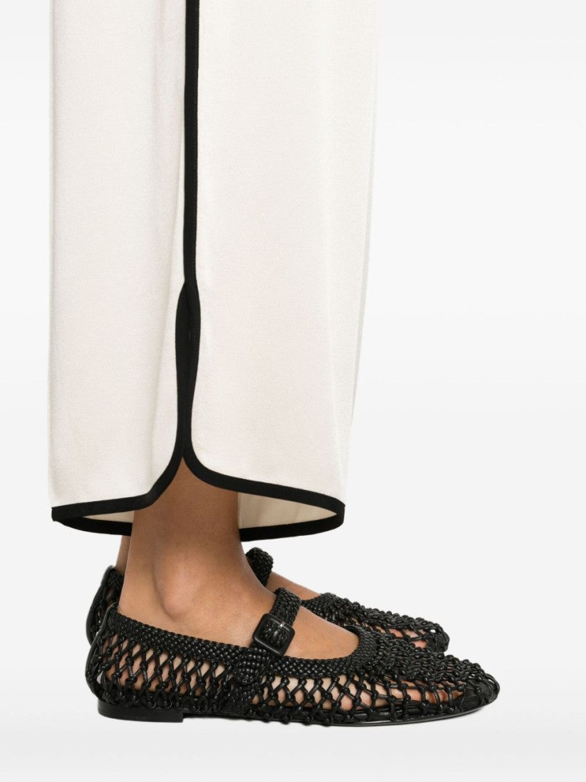 Forte Forte Wide-Leg Tailored Trousers With Black Piping