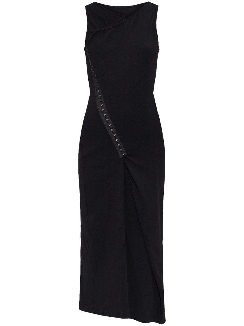 Mm6 By Maison Margiela Mid-Length Black Fine Ribbed Dress