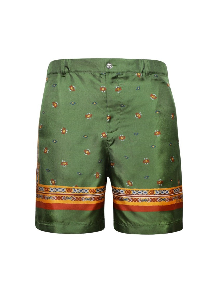 Nick Fouquet Floral Pattern Silk Shorts With Tailored Fit