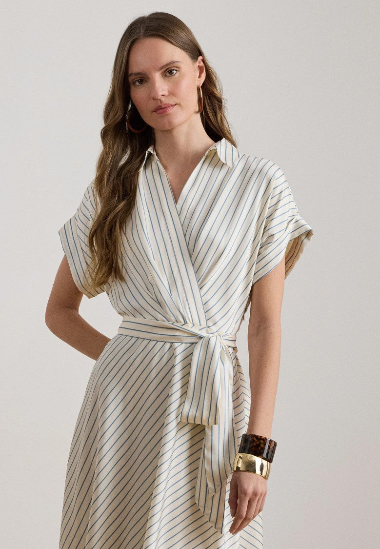 Lauren Ralph Lauren Natural Woven Luxe Twill Midi Dress