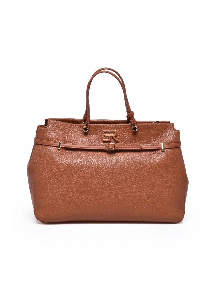 Ermanno Firenze Cognac Polyurethane Unity Handbag