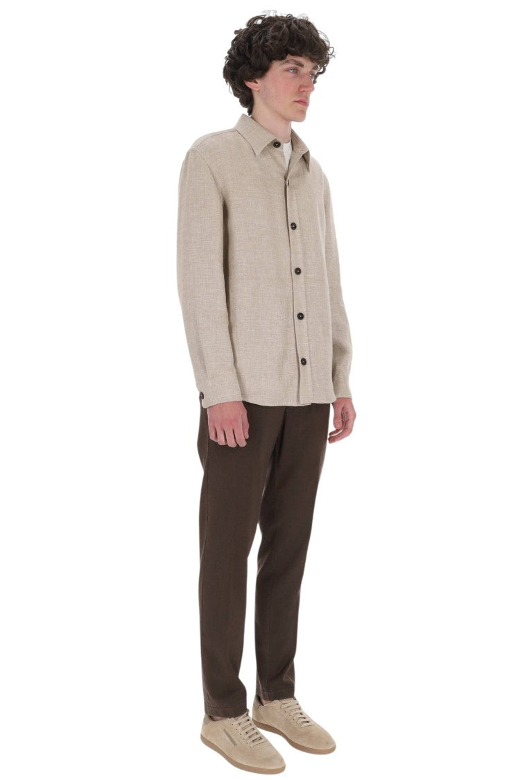 Zegna Cashmere-Linen-Silk Lightweight Layering Overshirt