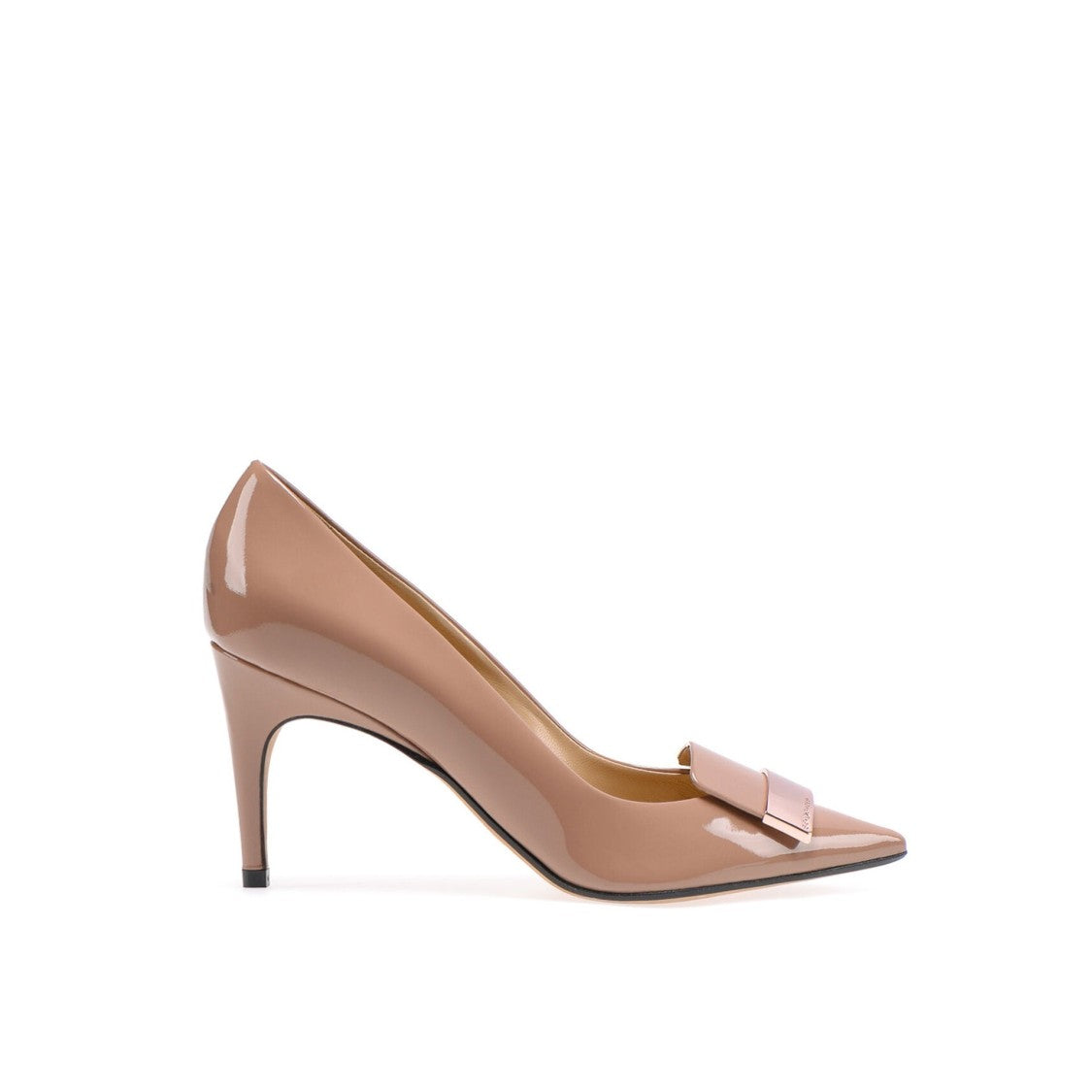 Sergio Rossi Leather Pumps With Pointed Toe And Decorative Bow