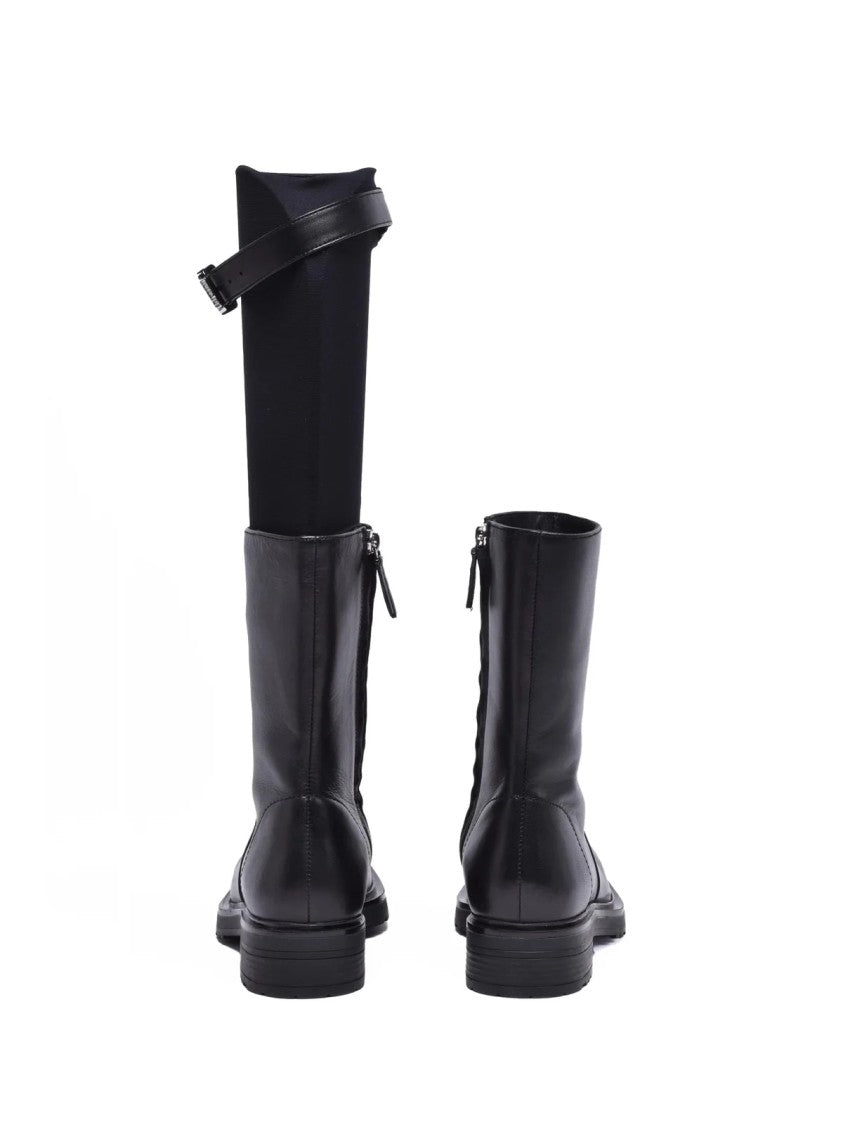 Patrizia Pepe Black Leather Rubber Women's Leather Ankle Boot