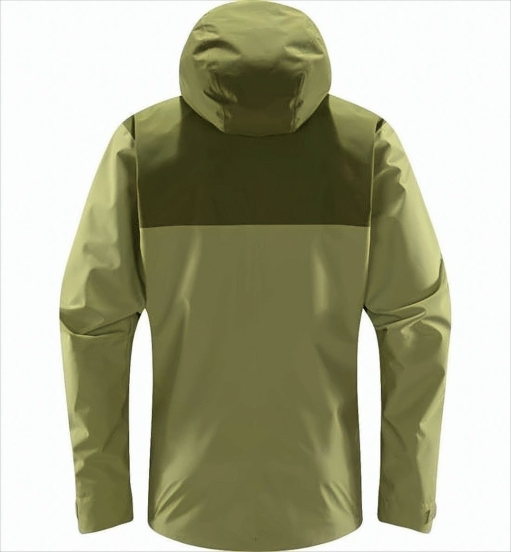 Haglöfs Two-Tone Olive Green Jacket With Snap-Button Placket