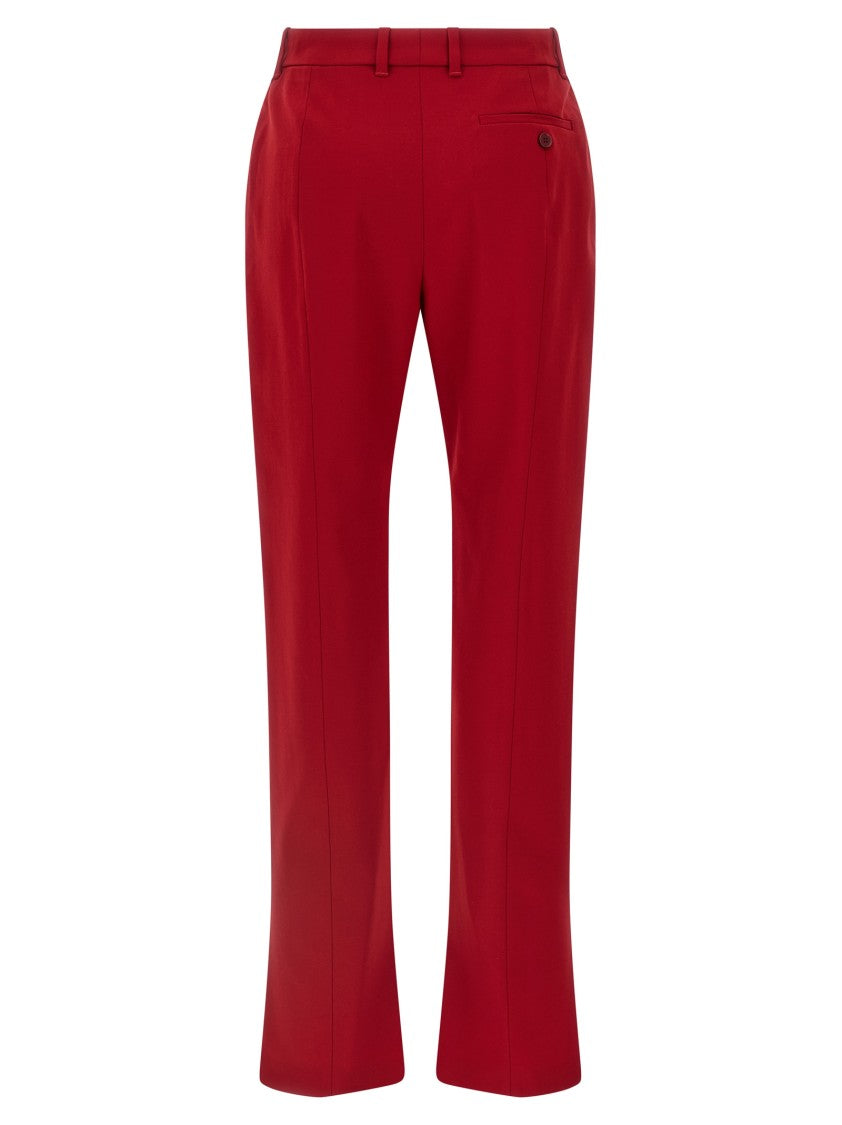 Mcqueen Stretch Wool Gabardine Trousers With Pleat Detail
