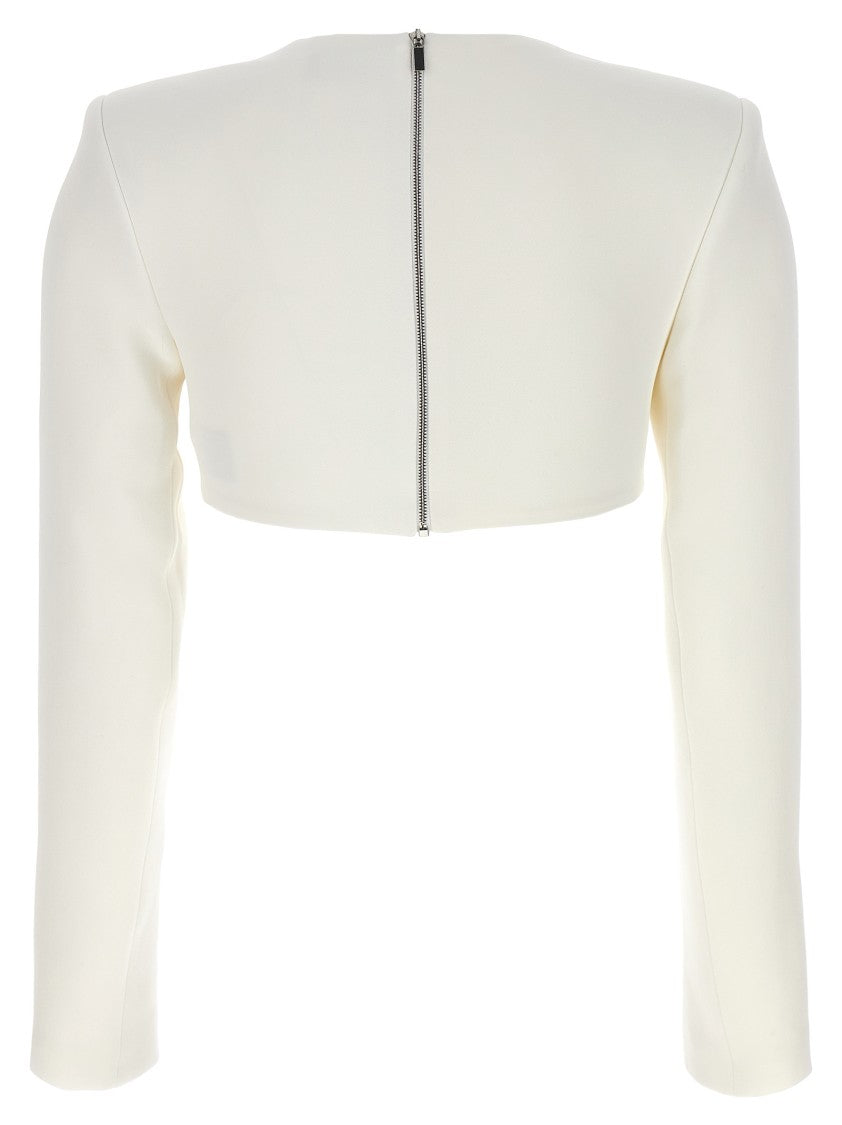 David Koma Top '3D Crystsal Chain And Square Neck'