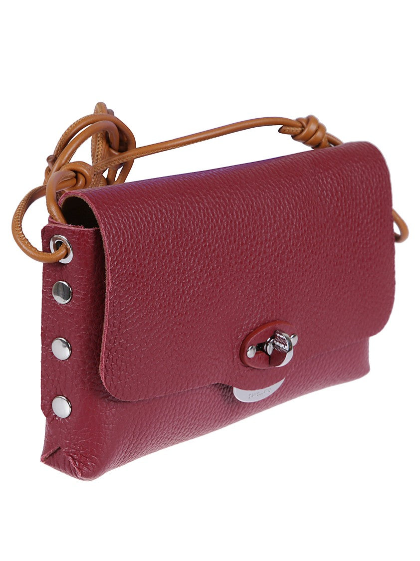 Zanellato Hammered Leather Clutch Bag With Twist Lock Closure