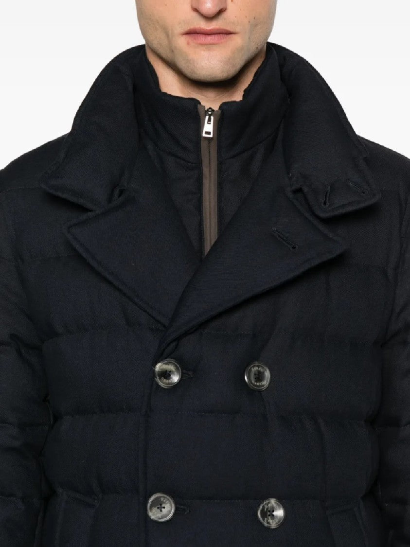 Herno Double-Breasted Puffer Jacket With Quilted Texture