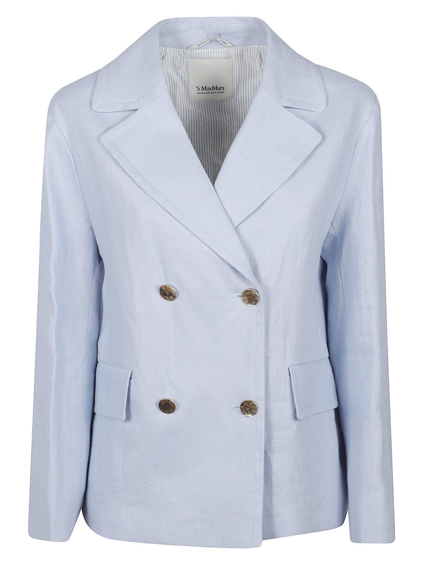Max Mara Light Blue Double-Breasted Blazer