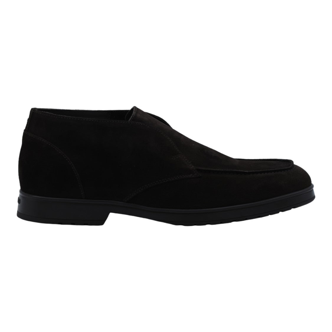 Doucal's Minimalist Black Suede Boots With Rounded Toe