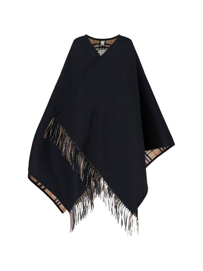 Burberry Sand Reversible Check Wool Cape