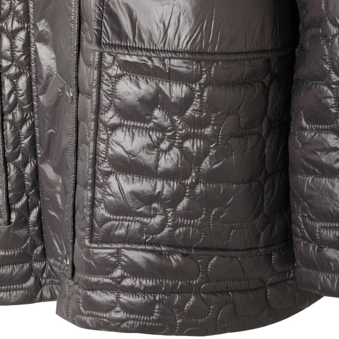 Ganni Brown Quilted Corduroy Collar Down Jacket