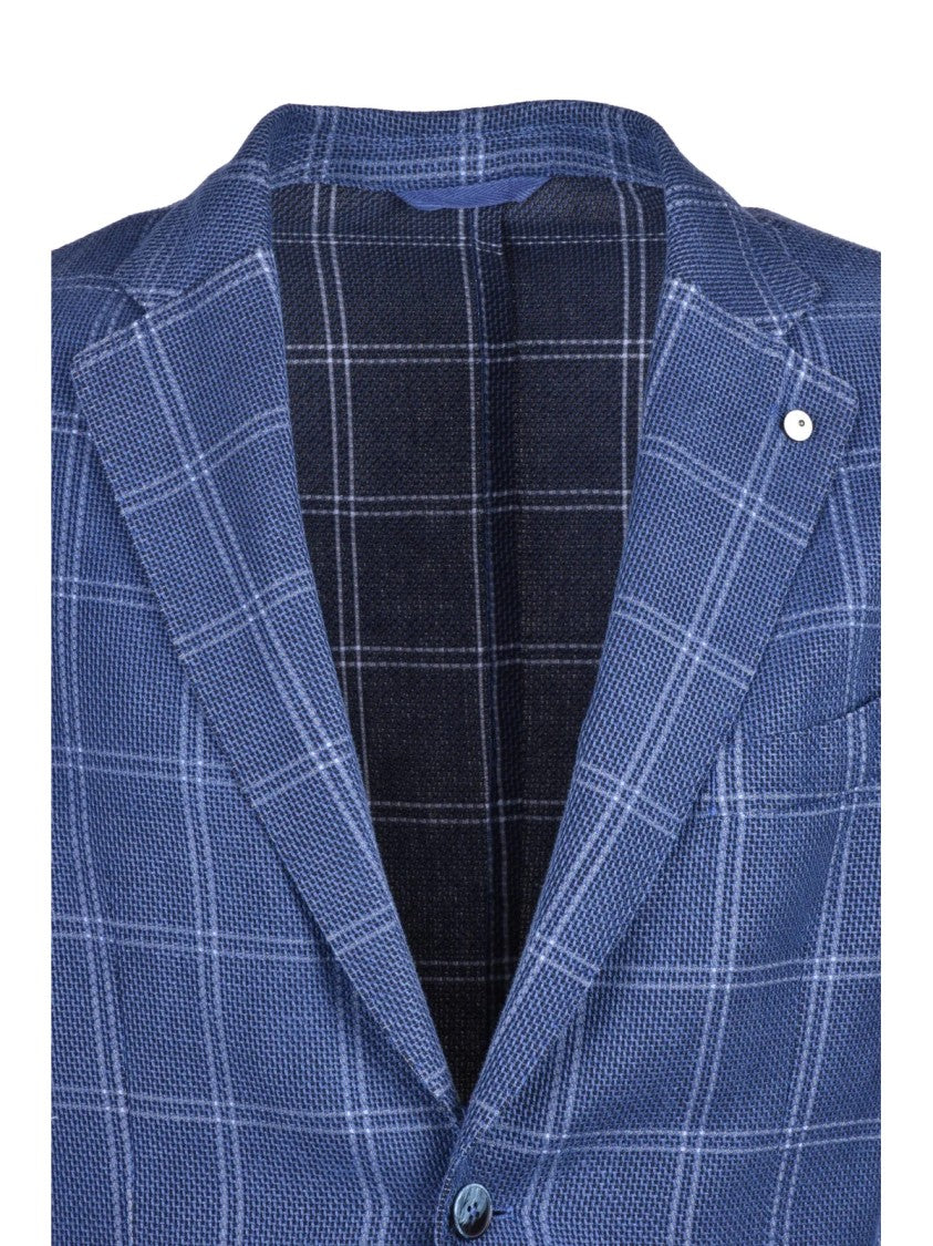 L.B.M. 1911 Blazer Jacket Cotton Linen Polyamide - Blue