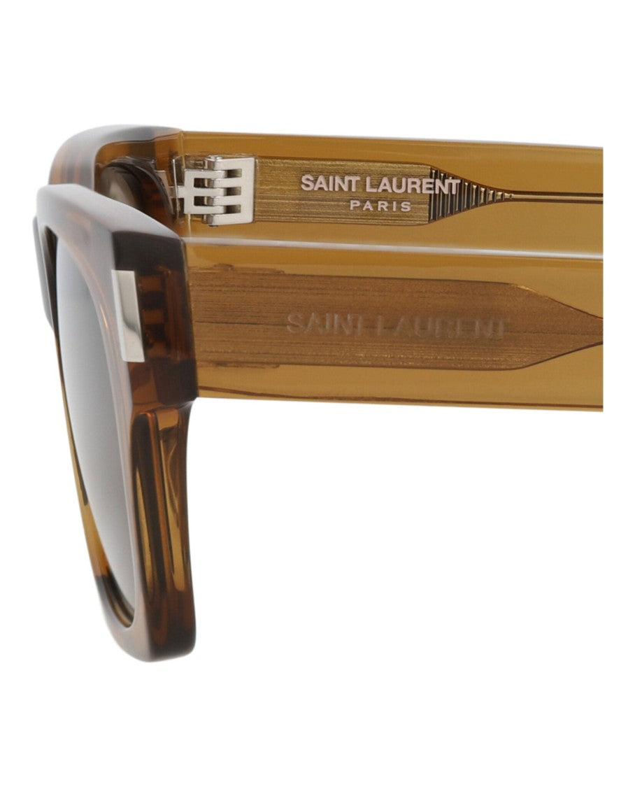 Saint Laurent Square-Frame Recycled Acetate Sunglasses With Saddle Nose Bridge