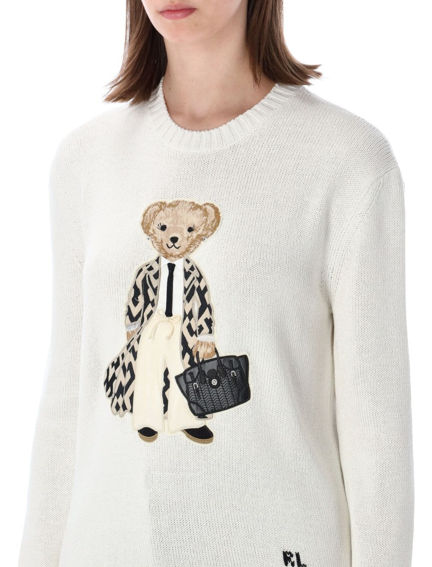 Polo Ralph Lauren Bear Embroidered Knit Sweater