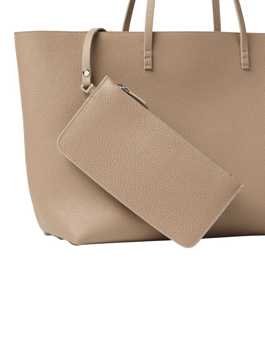 Fendi Roll Medium Detachable Pouch Leather Tote Bag