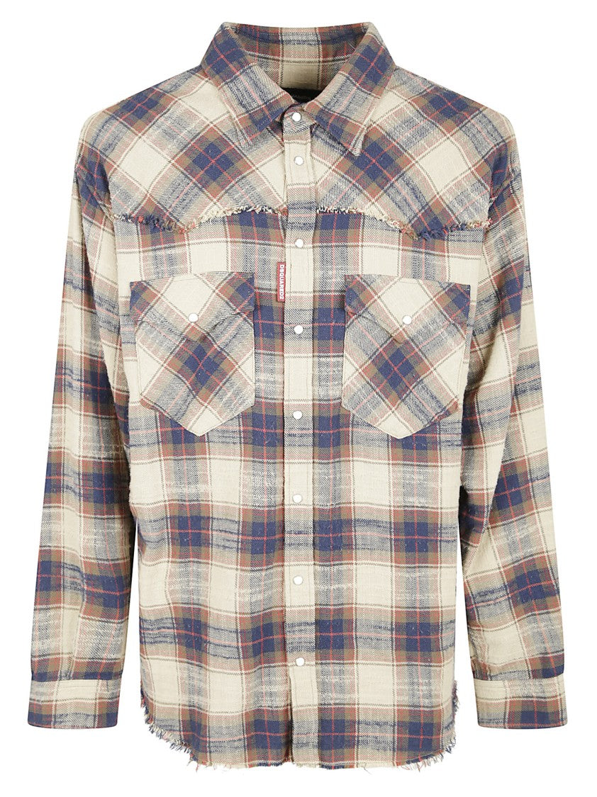 Dsquared2 Plaid Button-Down Shirt With Chest Pockets